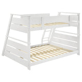 Holden Twin Over Full Bunk Bed in White Wood Veneer
