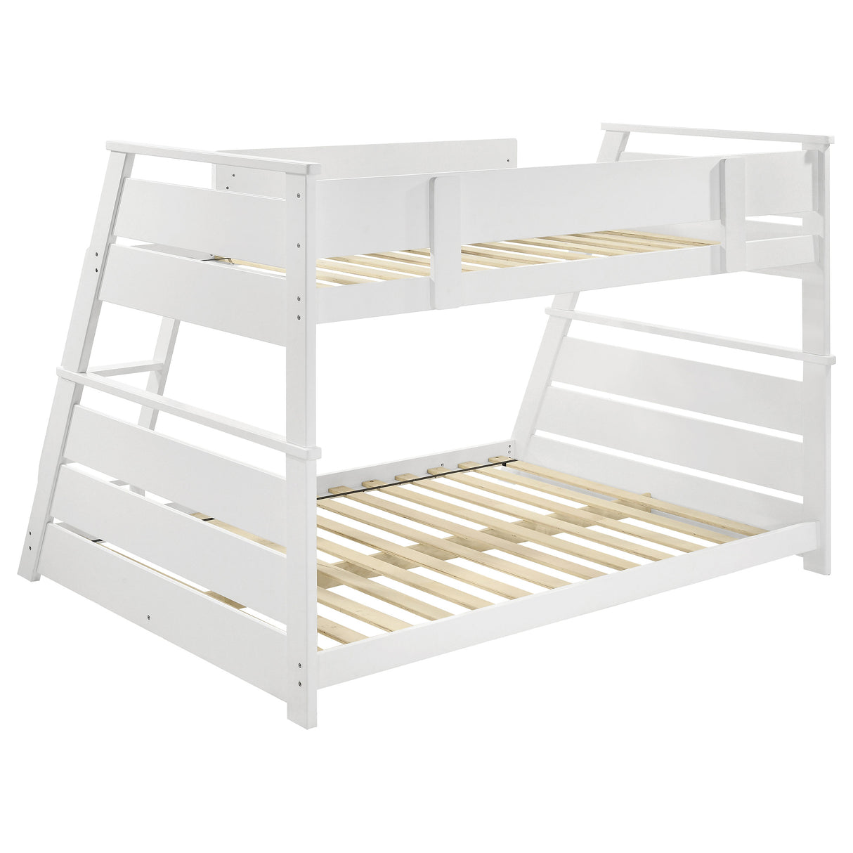 Holden Twin Over Full Bunk Bed in White Wood Veneer