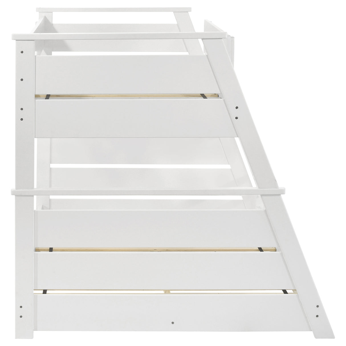 Holden Twin Over Full Bunk Bed in White Wood Veneer