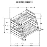 Holden Twin Over Full Bunk Bed in White Wood Veneer