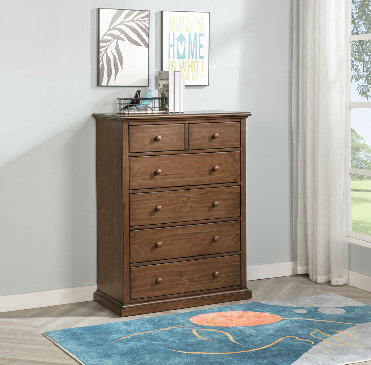 Sumerlin 6-Drawer Chest of Drawers, Medium Brown