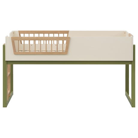 Twin Loft Bed in Off White, Natural and Olive