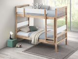 Dakota Wood Twin Over Twin Bunk Bed, Natural
