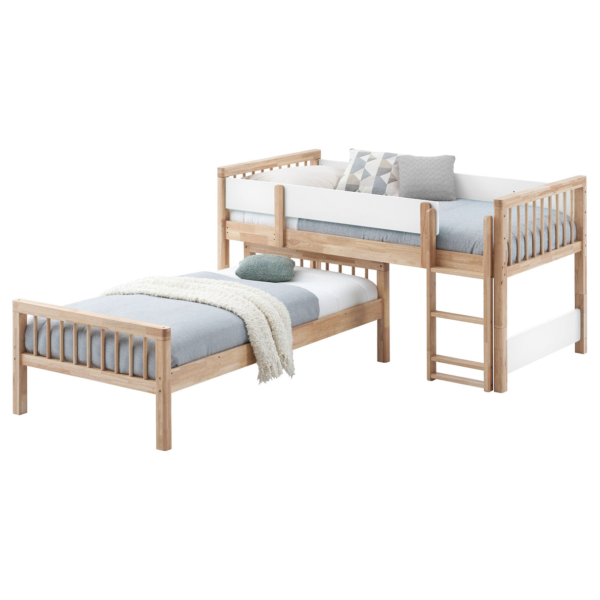 Dakota Wood Twin Over Twin Bunk Bed, Natural