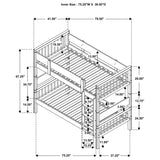 Dakota Wood Twin Over Twin Bunk Bed, Natural