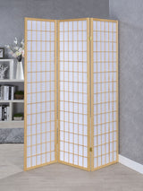 Carrie 3-Panel Shoji Screen Room Divider, Natural