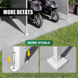 Outdoor Pergola, Bike Storage Shed, Grill Gazebo For Patio - Gray