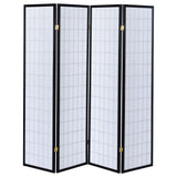 Roberto 4-Panel Black Folding Shoji Screen