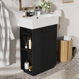 Bathroom Vanity With Sink, Freestanding Wood Grain Cabinet With Storage