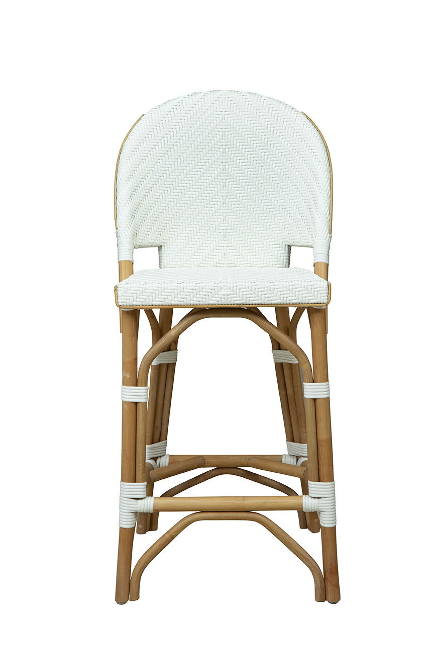 Jade - Counter Stool - White / Light Brown
