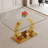 Dining Table For Living Spaces - Gold / Transparent