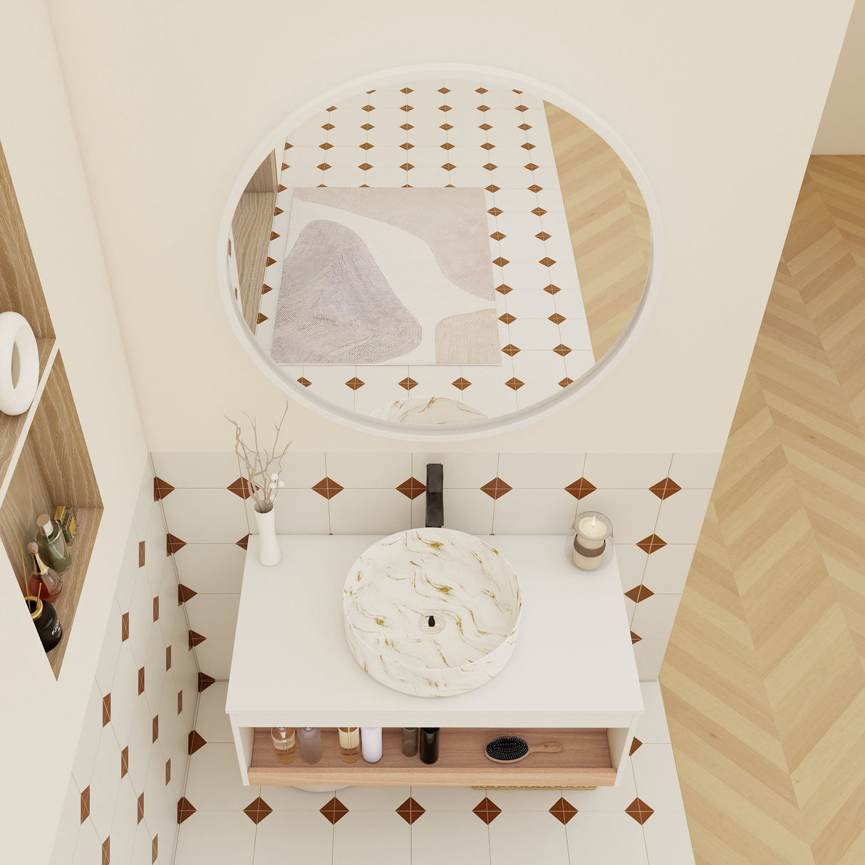 Floating Bathroom Vanity With Vessel Sink