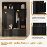 Hall Tree With 4 Hidden Cabinets