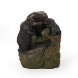 23.75" High Hand Crafted Weather Resistant Floor Fountain, Moss + Black