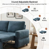 Convertible Sofa Bed Loveseat With Adjustable Backrest And USB Ports