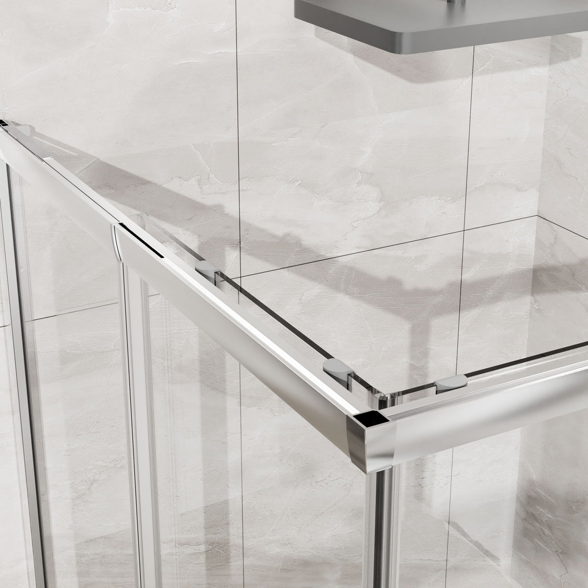 Corner Sliding Shower Door & Base Combo Kit With Magnetic (No Drain Kit)