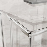 Corner Sliding Shower Door & Base Combo Kit With Magnetic (No Drain Kit)