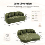 Foldable Sofa Bed, Boneless Couch Convertible Sleeper With 4 Pillows