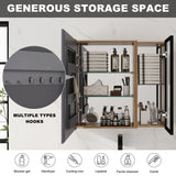 Wall Mounted Bathroom Cabinet & Adjustable Shelves - Imitative Oak