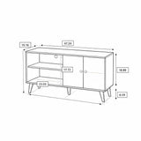 Amidon - TV Stand, With 2 Storage Shelves And 1 Cabinet