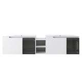 Wall Mounted Bathroom Vanity With Sink, Soft Close Doors, Cabinet & Half Door