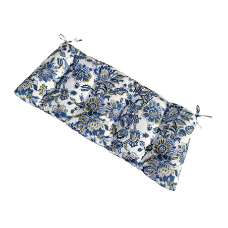 Outdoor Bench Cushions With Secure Tie Down Straps - Blue / Multi