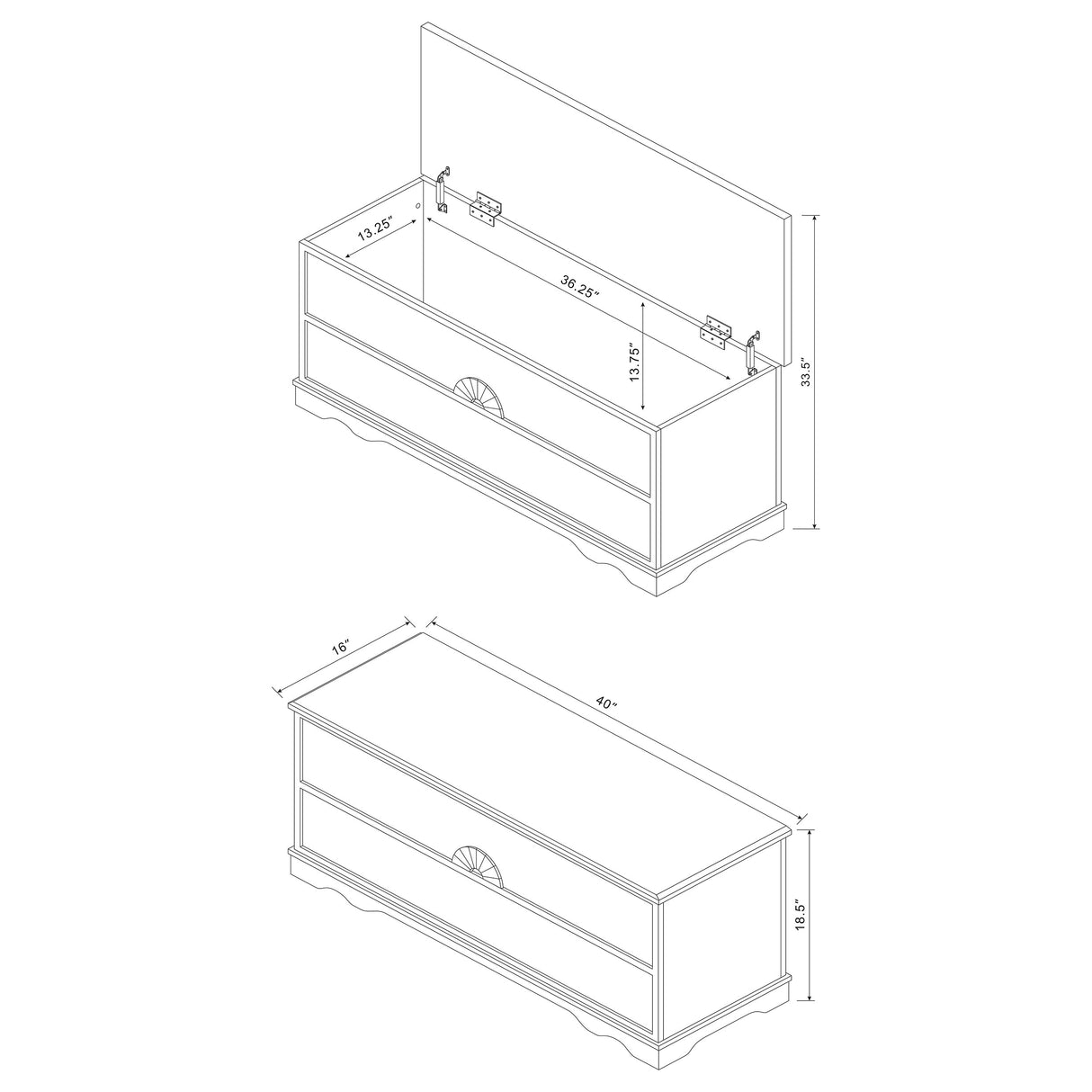 Paula Cedar Chest - Honey Oak Veneer