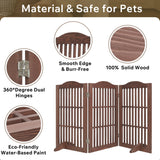 Freestanding Foldable Pet Gate For Dogs - Brown