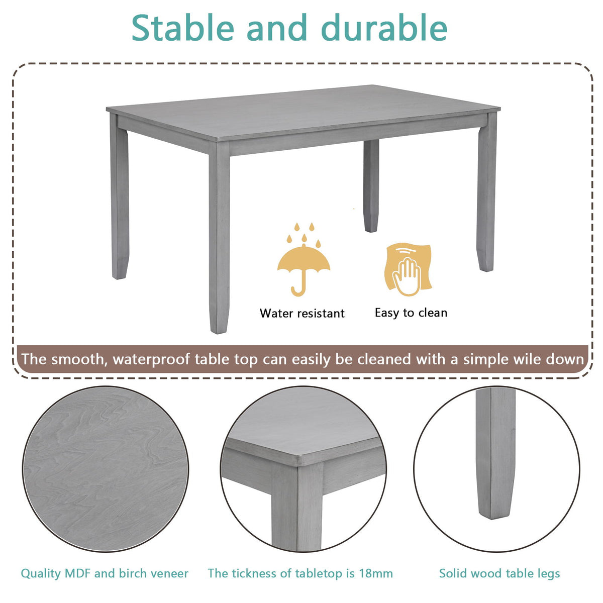 Kitchen Dining Set, Rectangular Dining Table