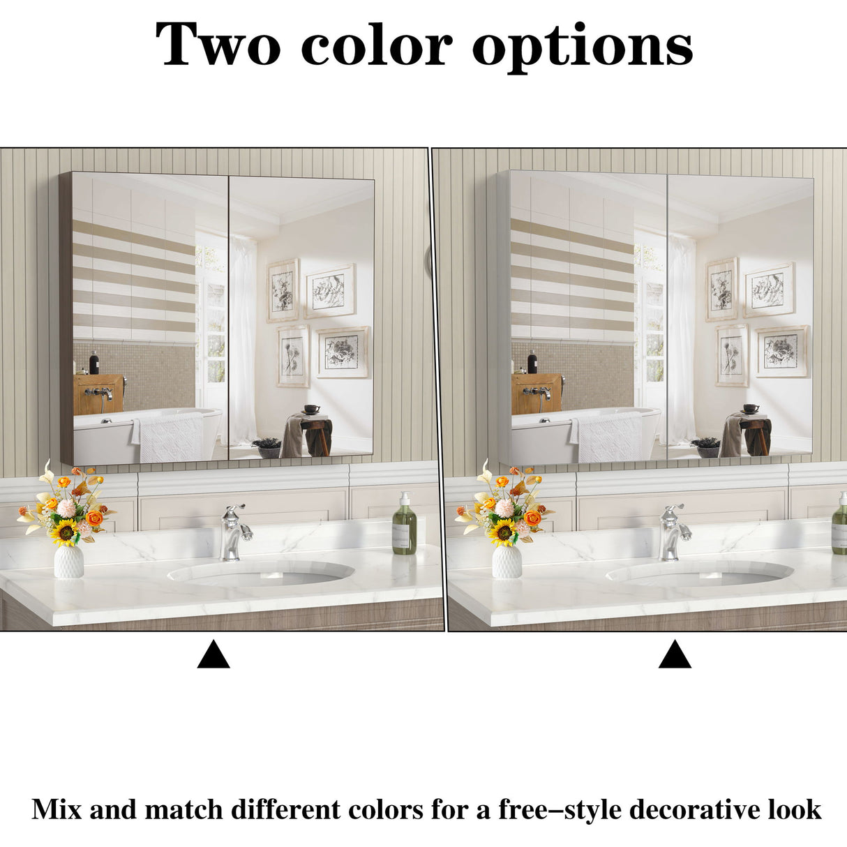 Medicine Cabinet, Wall Mounted Bathroom Mirror With Storage