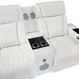 Electra - Power Reclining Loveseat With Power Headrests, Console, Speakers, Massage, LED Lighting And USB Control