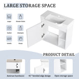 Wall Mounted Bathroom Vanity With Sink & Soft Close Door