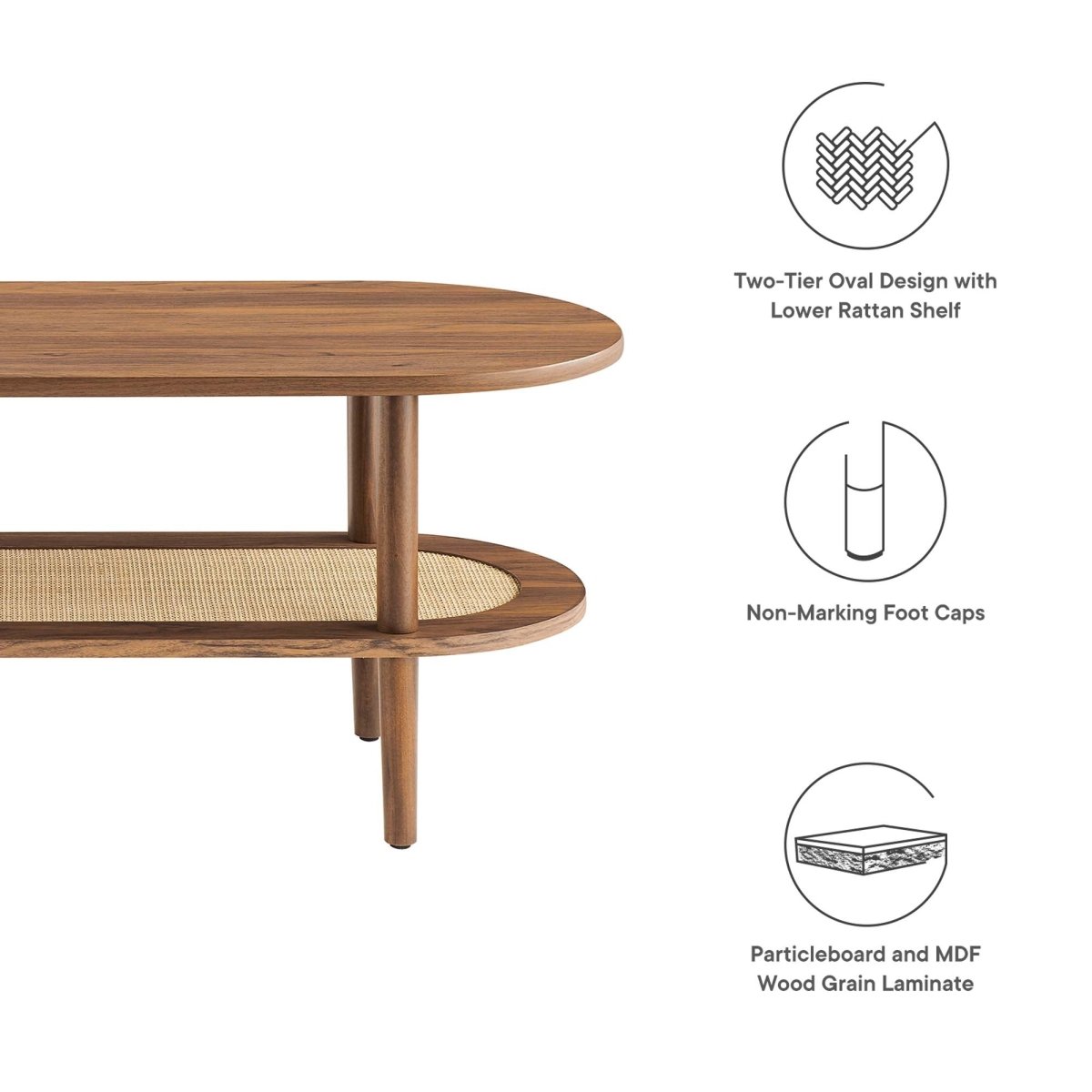 47 Inch Harmonious Two - Tier Oval Coffee Table - Coffee Tables available at Alpine Outlets in Denver