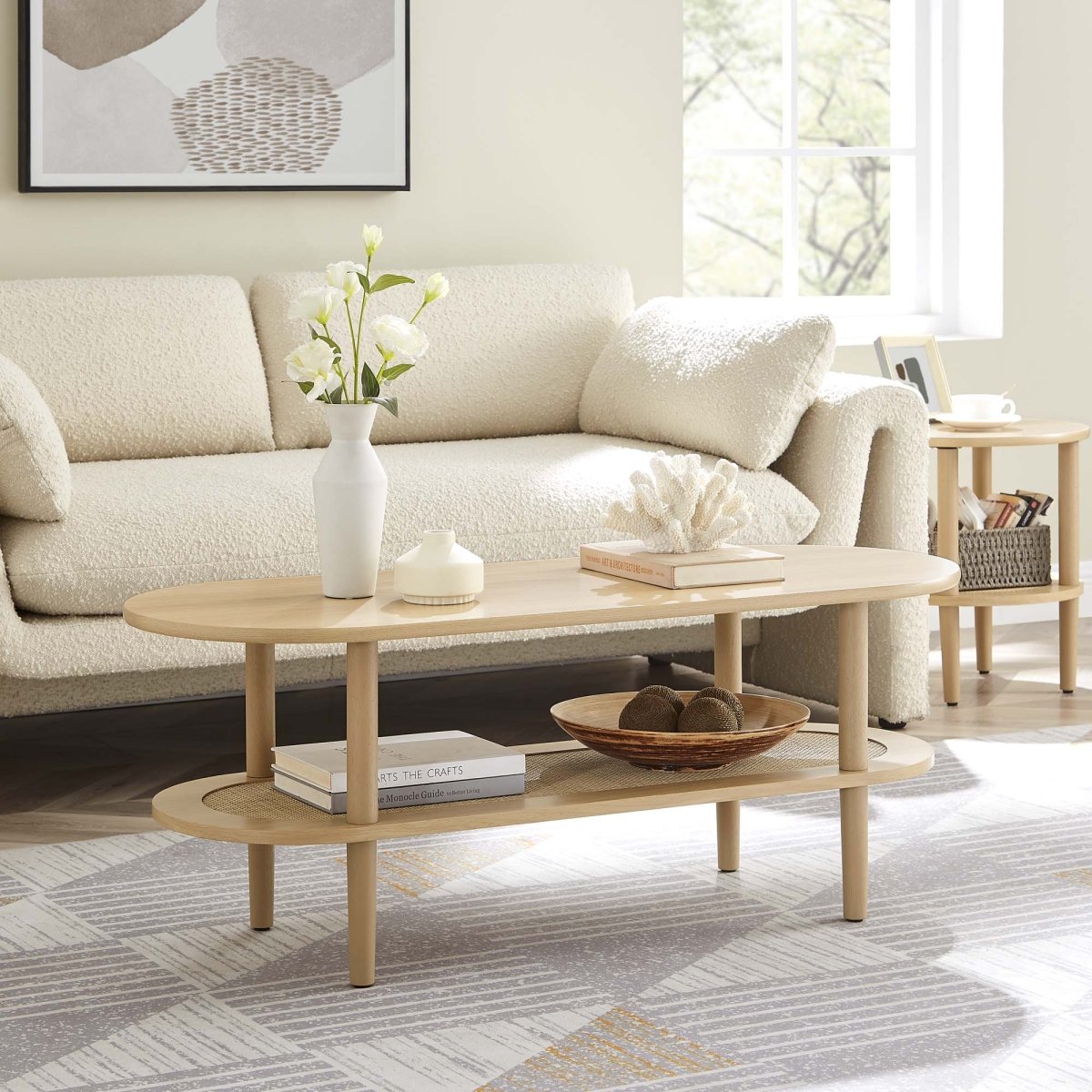 47 Inch Harmonious Two - Tier Oval Coffee Table - Coffee Tables available at Alpine Outlets in Denver