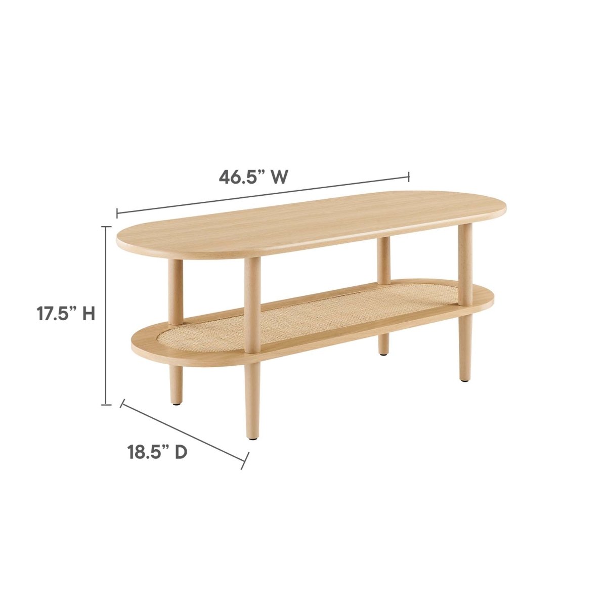47 Inch Harmonious Two - Tier Oval Coffee Table - Coffee Tables available at Alpine Outlets in Denver