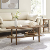 47 Inch Harmonious Two - Tier Oval Coffee Table - Coffee Tables available at Alpine Outlets in Denver