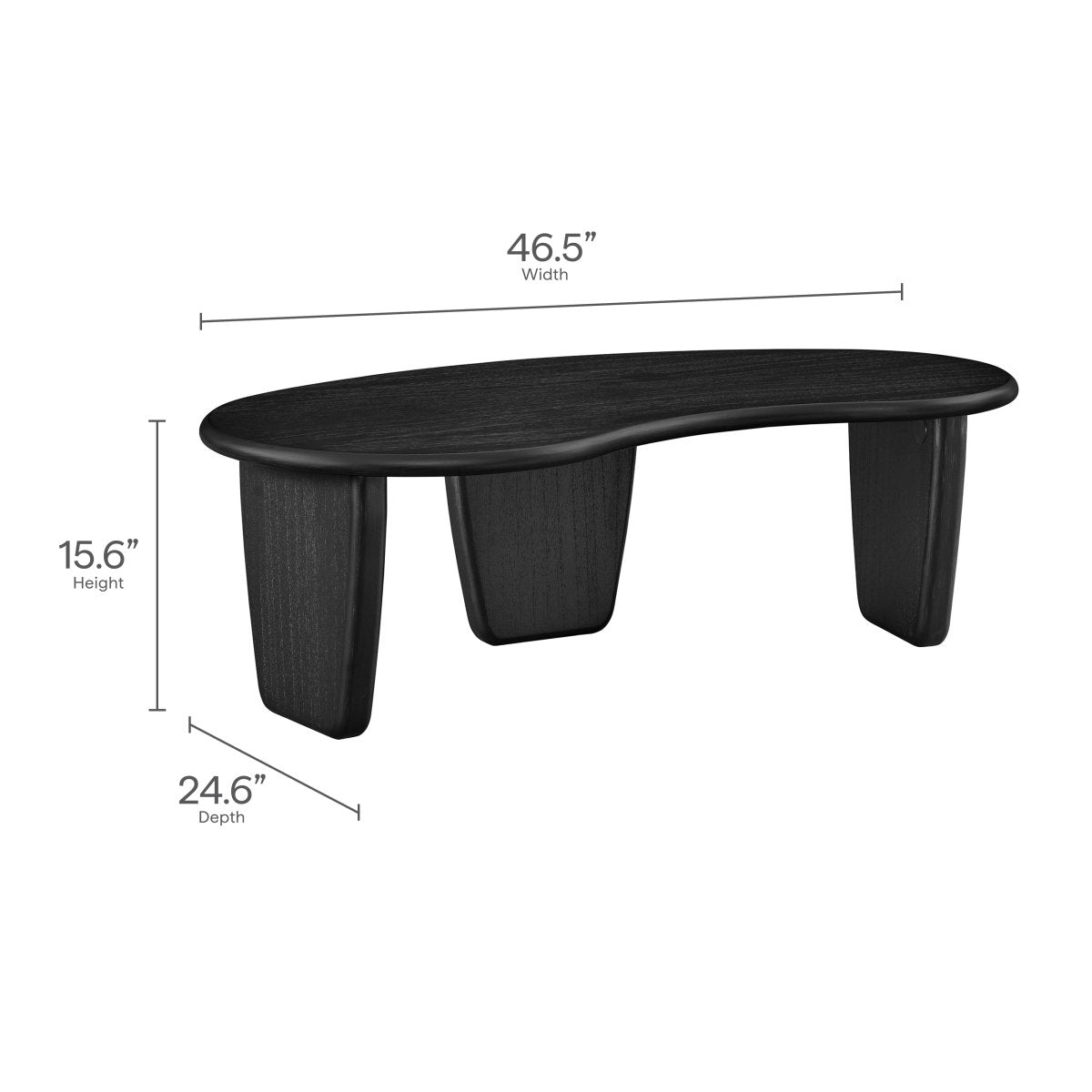 47 Inch Mid - Century Kidney - Shaped Coffee Table - Coffee Tables available at Alpine Outlets in Denver