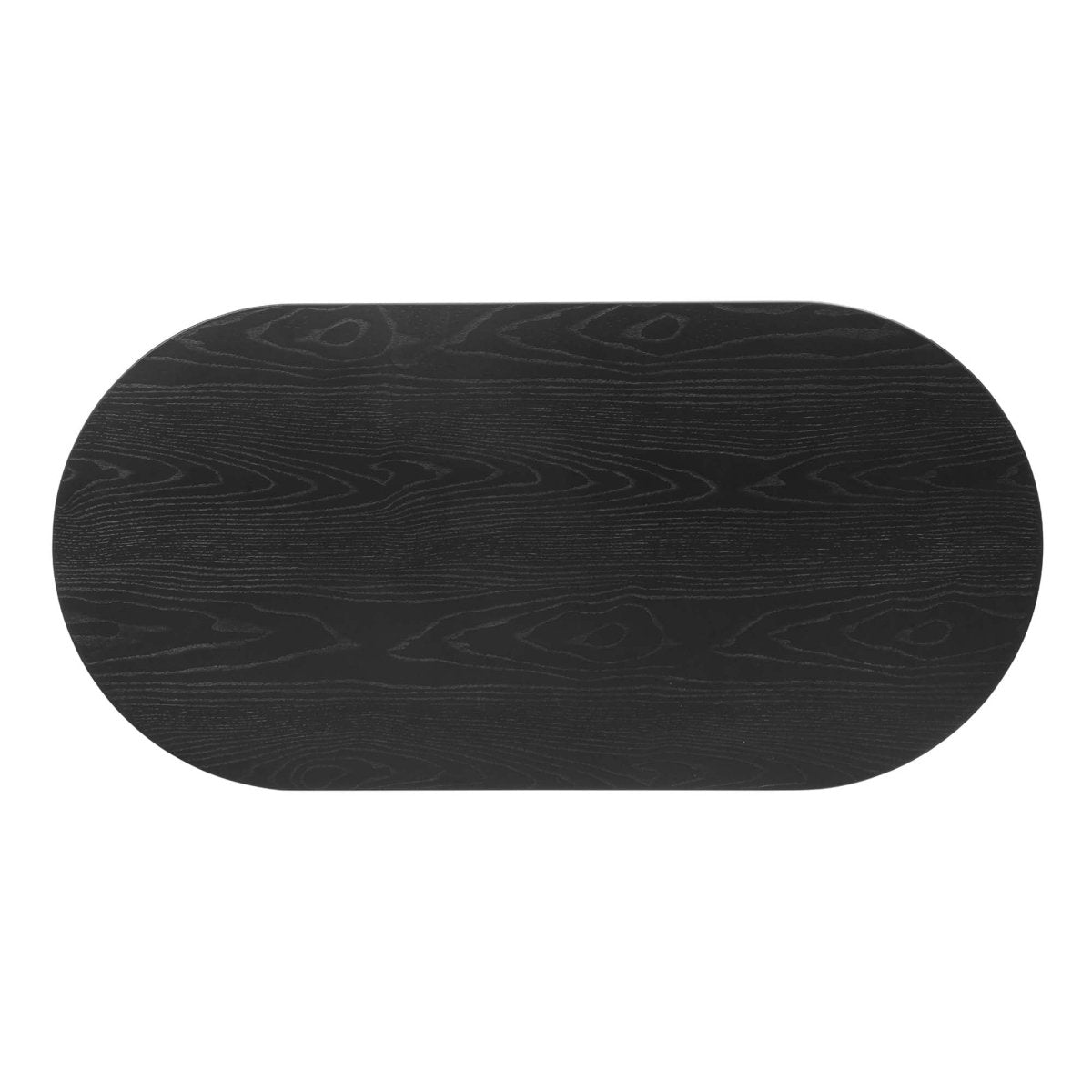 47 Inch Mid - Century Oval Coffee Table with Gold Accents in Black - Coffee Tables available at Alpine Outlets in Denver