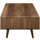 47 Inch Mid - Century Two - Tone Coffee Table with Storage in Walnut White - Coffee Tables available at Alpine Outlets in Denver