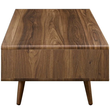 47 Inch Mid - Century Two - Tone Coffee Table with Storage in Walnut White - Coffee Tables available at Alpine Outlets in Denver