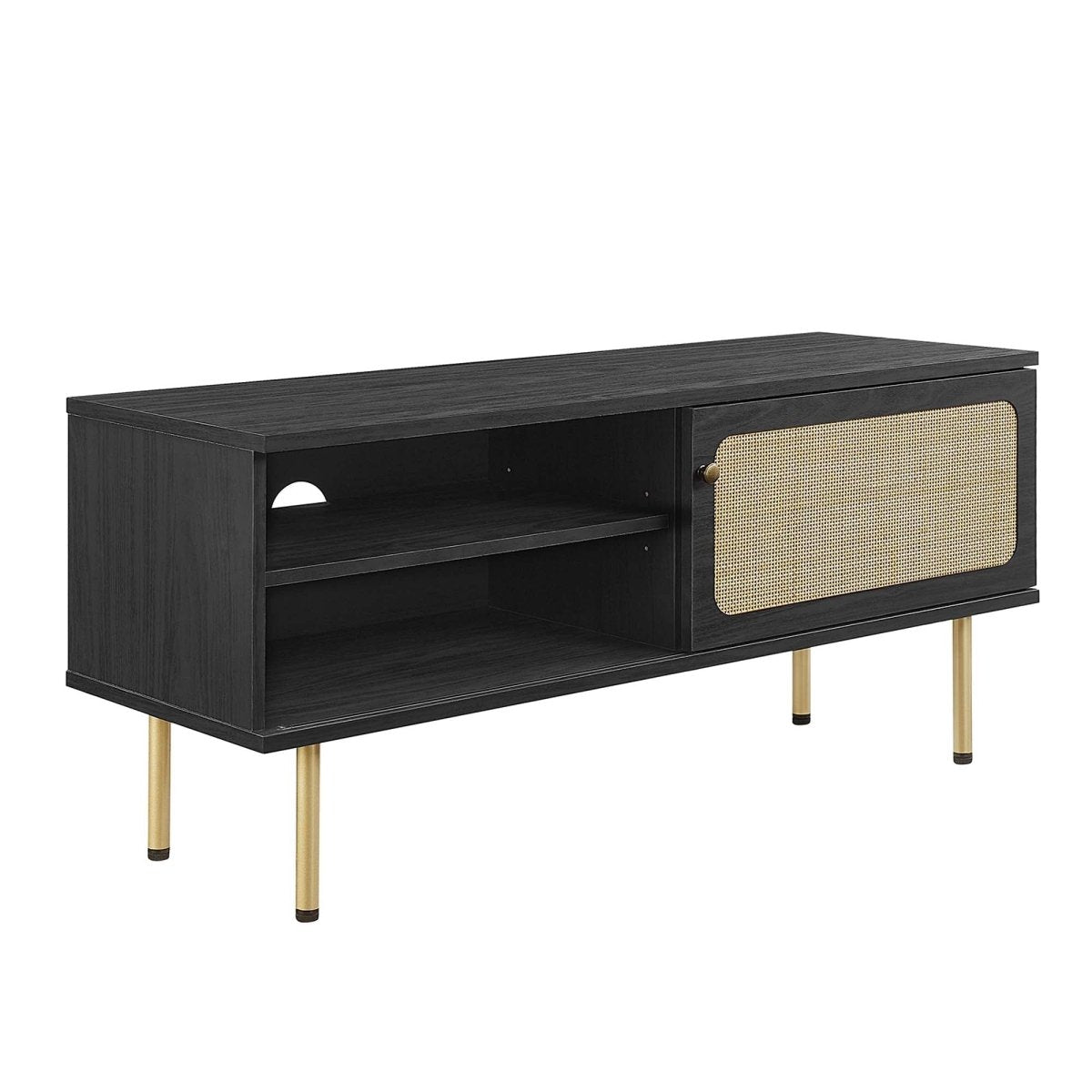 47 Inch Modern Rattan Sliding Door TV Stand - TV Stands available at Alpine Outlets in Denver