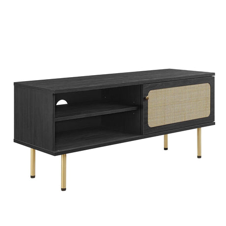 47 Inch Modern Rattan Sliding Door TV Stand - TV Stands available at Alpine Outlets in Denver