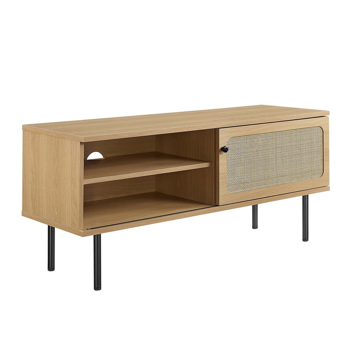 47 Inch Modern Rattan Sliding Door TV Stand - TV Stands available at Alpine Outlets in Denver