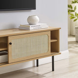 47 Inch Modern Rattan Sliding Door TV Stand - TV Stands available at Alpine Outlets in Denver