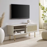 47 Inch Modern Rattan Sliding Door TV Stand - TV Stands available at Alpine Outlets in Denver