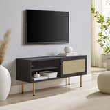47 Inch Modern Rattan Sliding Door TV Stand - TV Stands available at Alpine Outlets in Denver