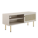 47 Inch Modern Rattan Sliding Door TV Stand - TV Stands available at Alpine Outlets in Denver