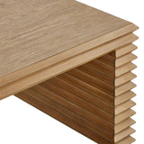 47 Inch Rectangular Stacked Design Coffee Table in Weathered Oak - Coffee Tables available at Alpine Outlets in Denver