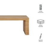 47 Inch Rectangular Stacked Design Coffee Table in Weathered Oak - Coffee Tables available at Alpine Outlets in Denver