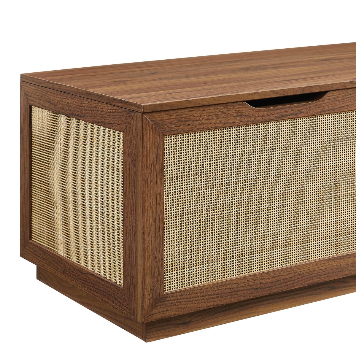 47 Inch Streamlined Faux Rattan Storage Bench - Benches available at Alpine Outlets in Denver